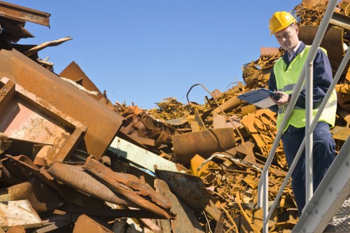 Auditor conducting supplier audit at waste facility